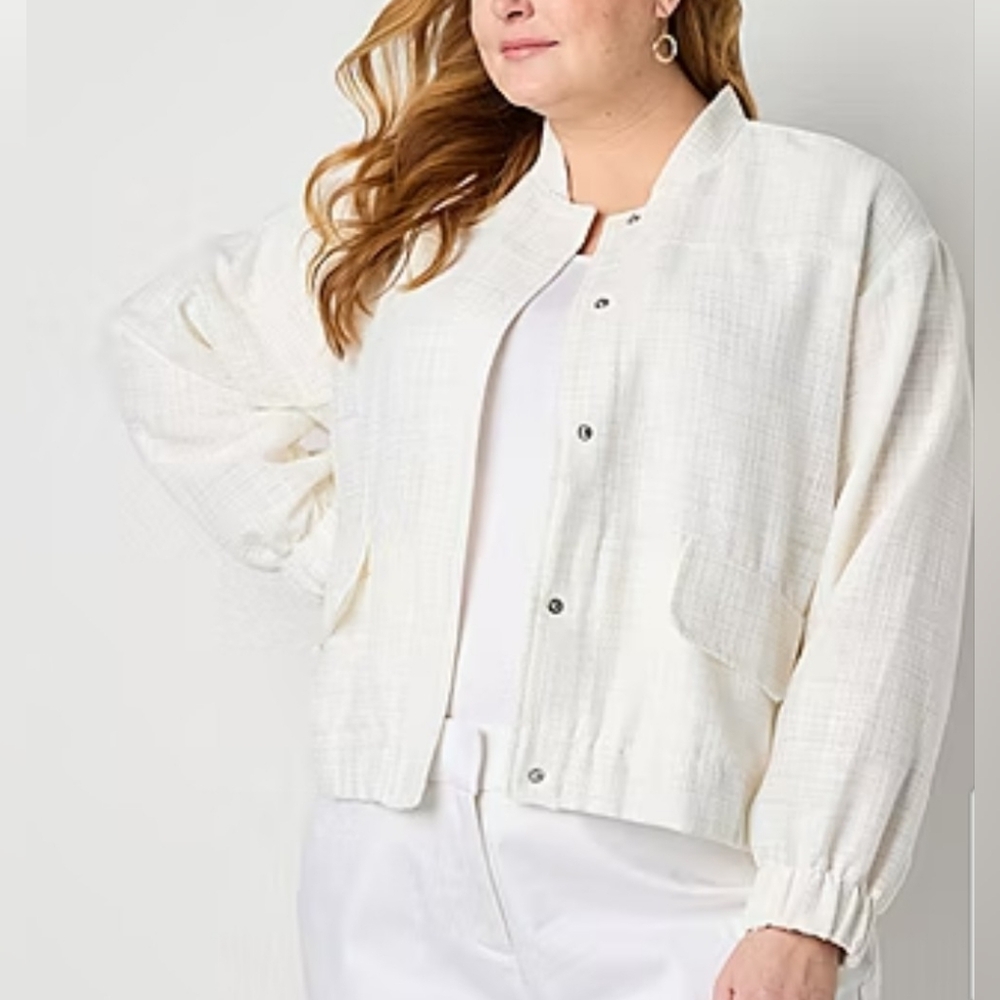 Liz Claiborne Plus Lightweight Bomber Jacket